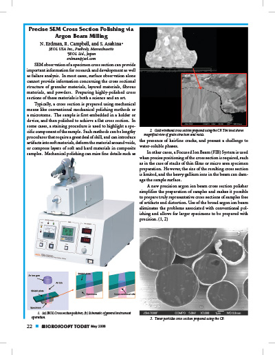 Precise SEM Cross Section Polishing via Argon Beam Milling
